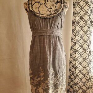 Max Studio Sleeveless Gray Cotton Dress - Medium